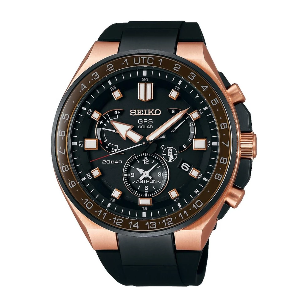 Seiko Titanium Solar GPS Klocka med Silikon Black, Herr