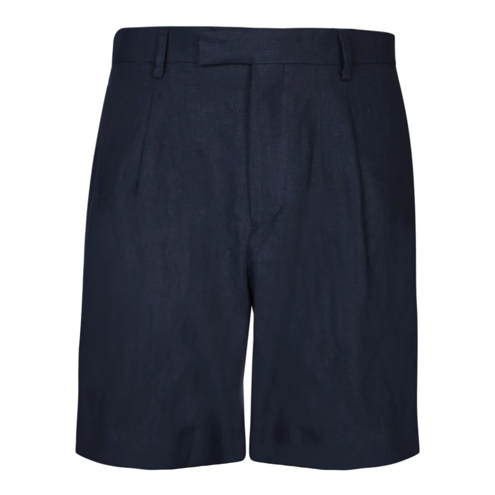 Lardini Linnen Bermuda Shorts met zijzakken Blue Heren
