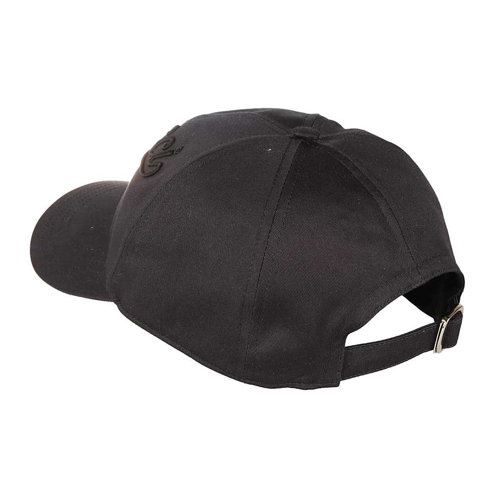 Gucci Zwarte Geborduurde Logo Katoenen Hoed Black Dames