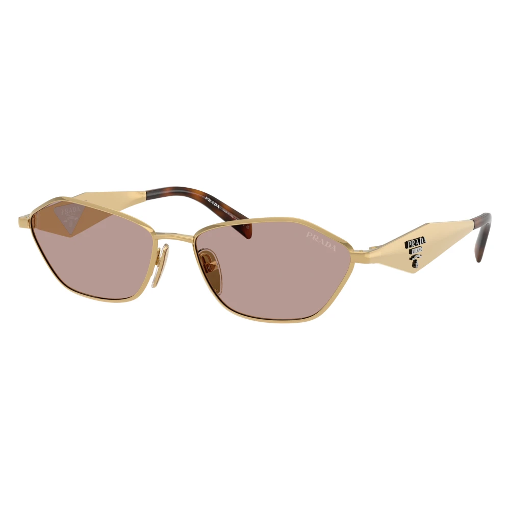 Prada Gold/Brown Pr D50s 5Ak20i Woman Sunglasses Metal Geometric Normal - Image 2