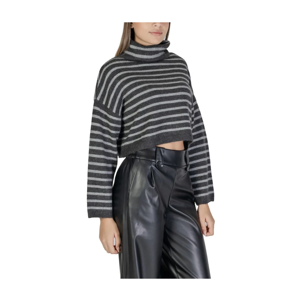 Only Grijze Gebreide Trui Herfst Winter Collectie Gray Dames