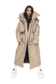 Parma Longline Collar Vest Overize Mocca
