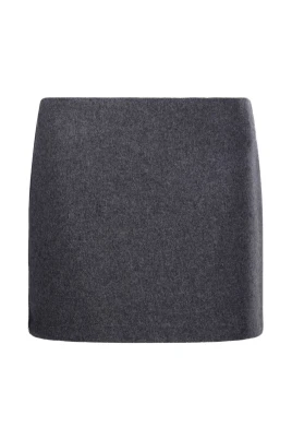 Straight Hem Wool Skirt