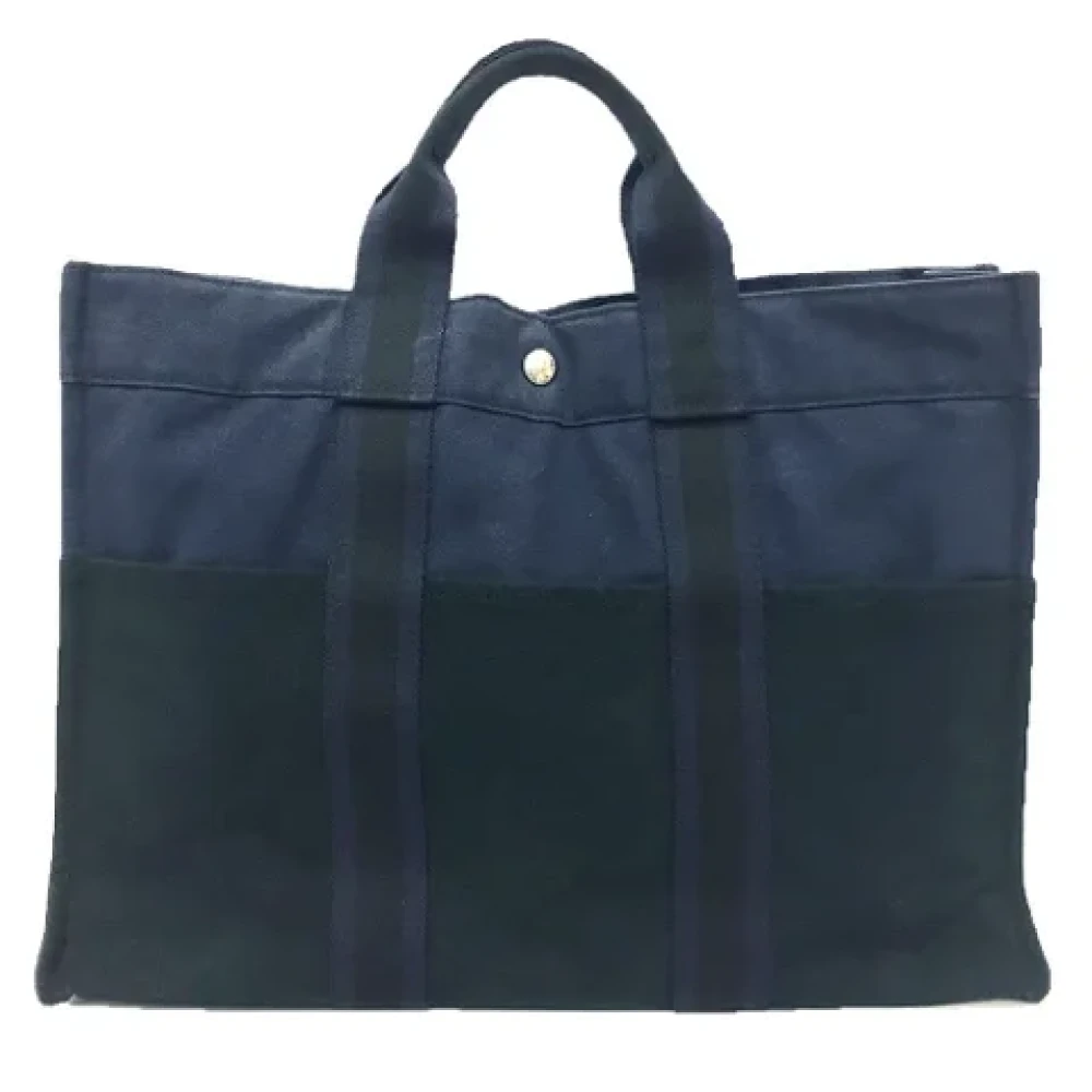 Hermès Vintage Pre-owned Canvas hermes-bags Blue Dames