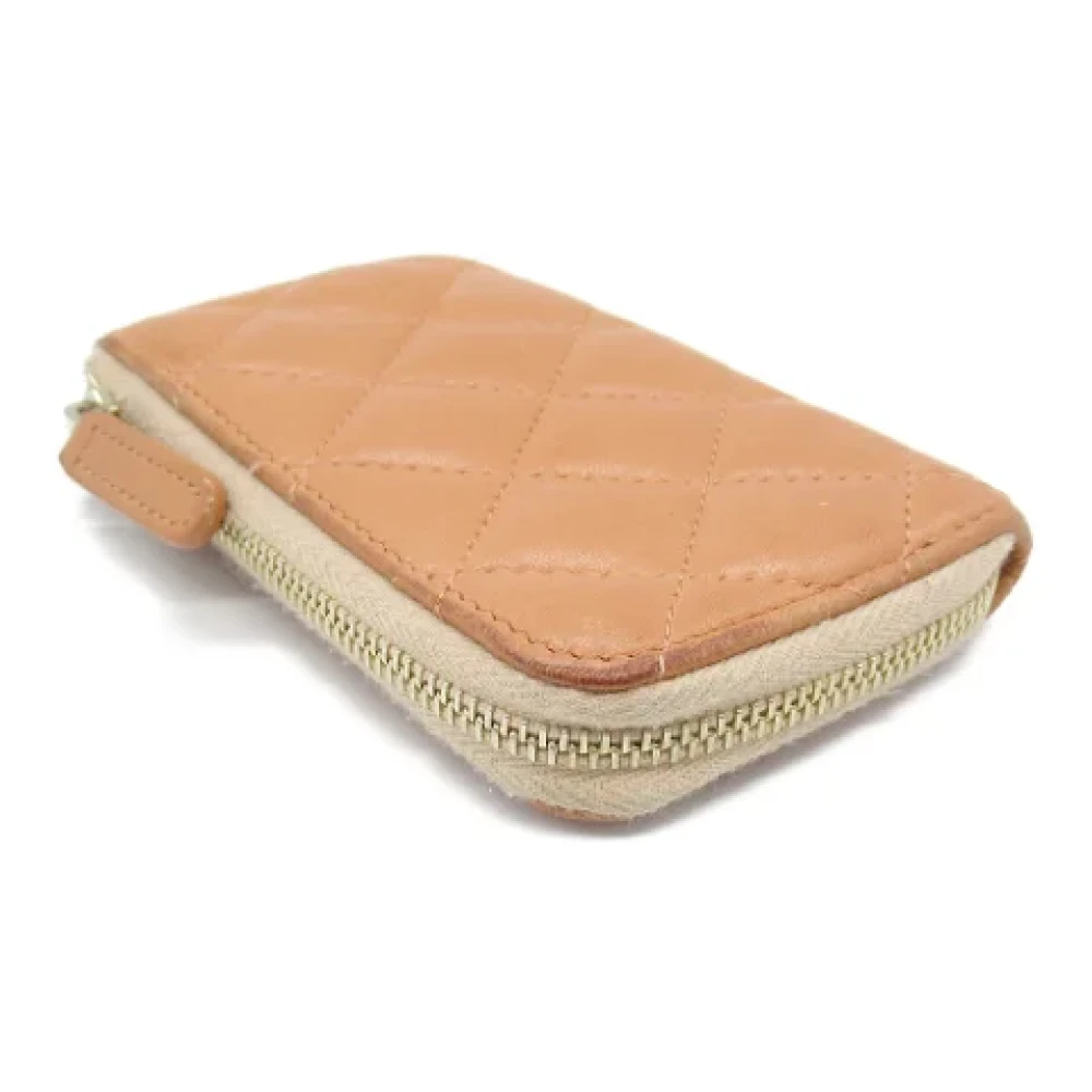 Chanel Vintage Pre-owned Leather wallets Beige Dames