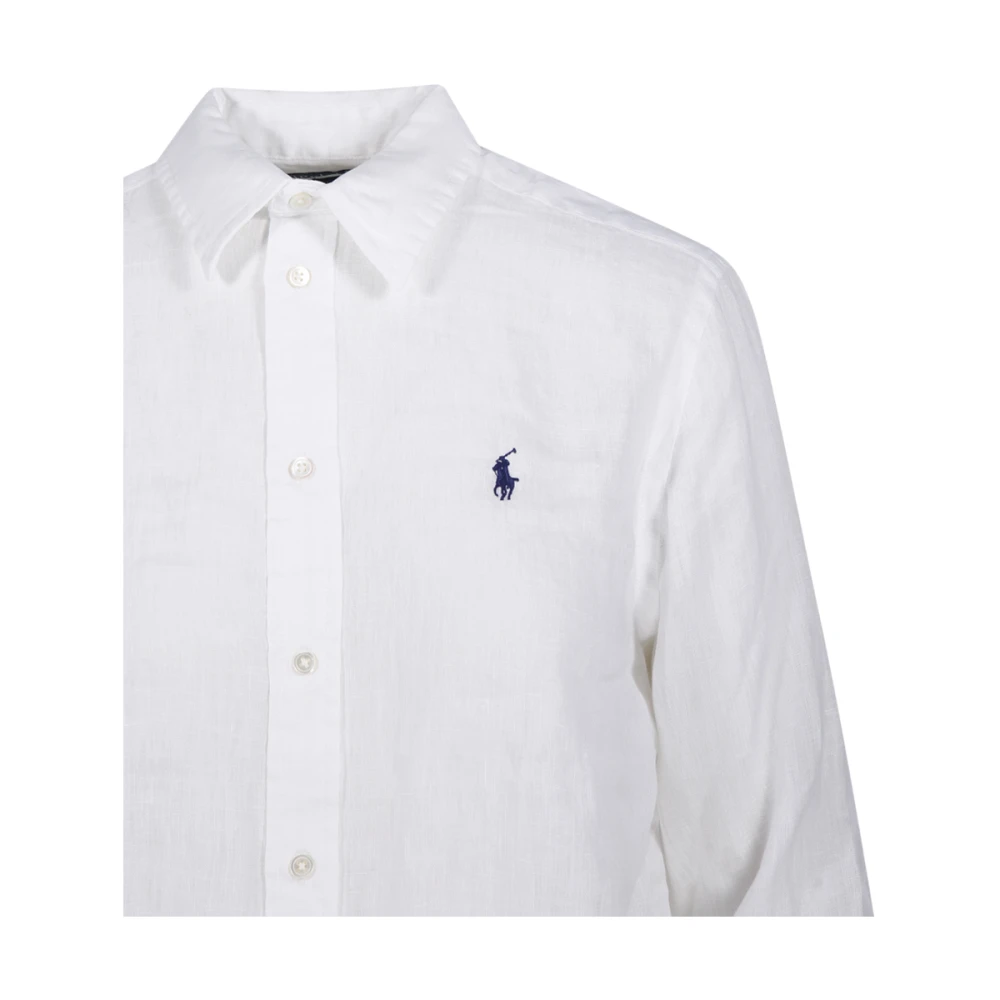 Ralph Lauren Langemouw Knopen Voor Shirt White Dames