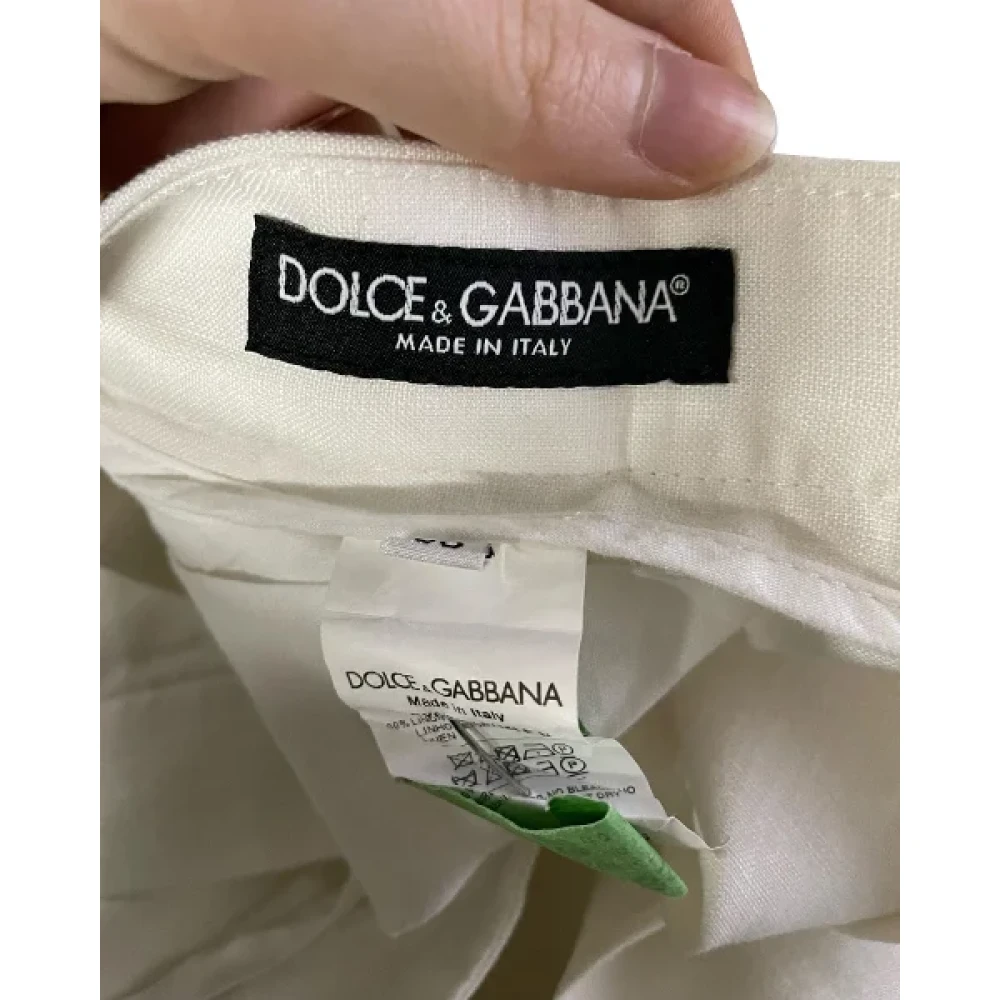 Dolce & Gabbana Pre-owned Fabric bottoms White Dames