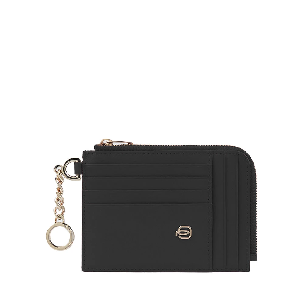 Piquadro Black Wallets & Cardholders, Female, One Size, Card Holder With Keychain