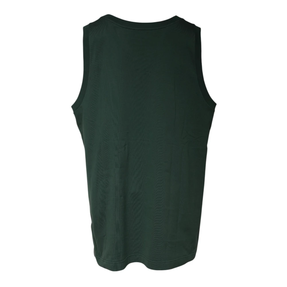 Dolce & Gabbana Groene Logo Geborduurde Tanktop Green Heren