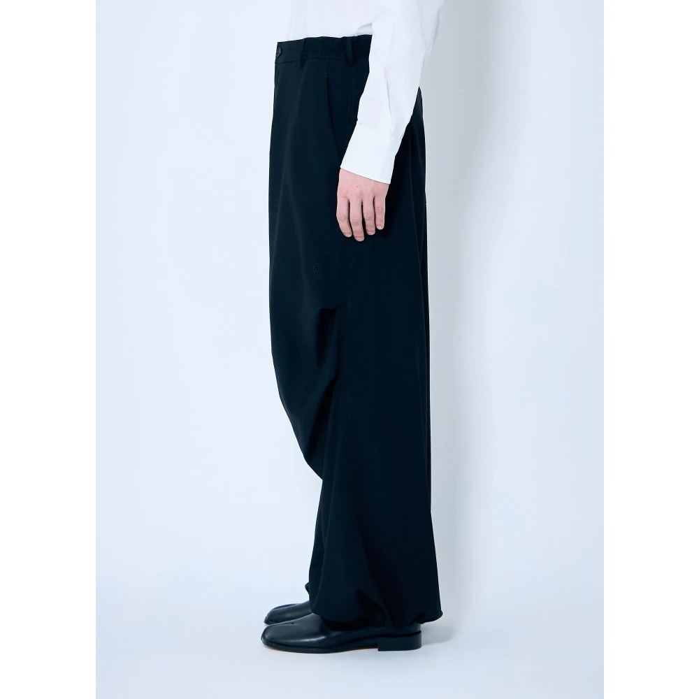 MM6 Maison Margiela Wol wollen broek met taps toelopende pijpen Black Heren