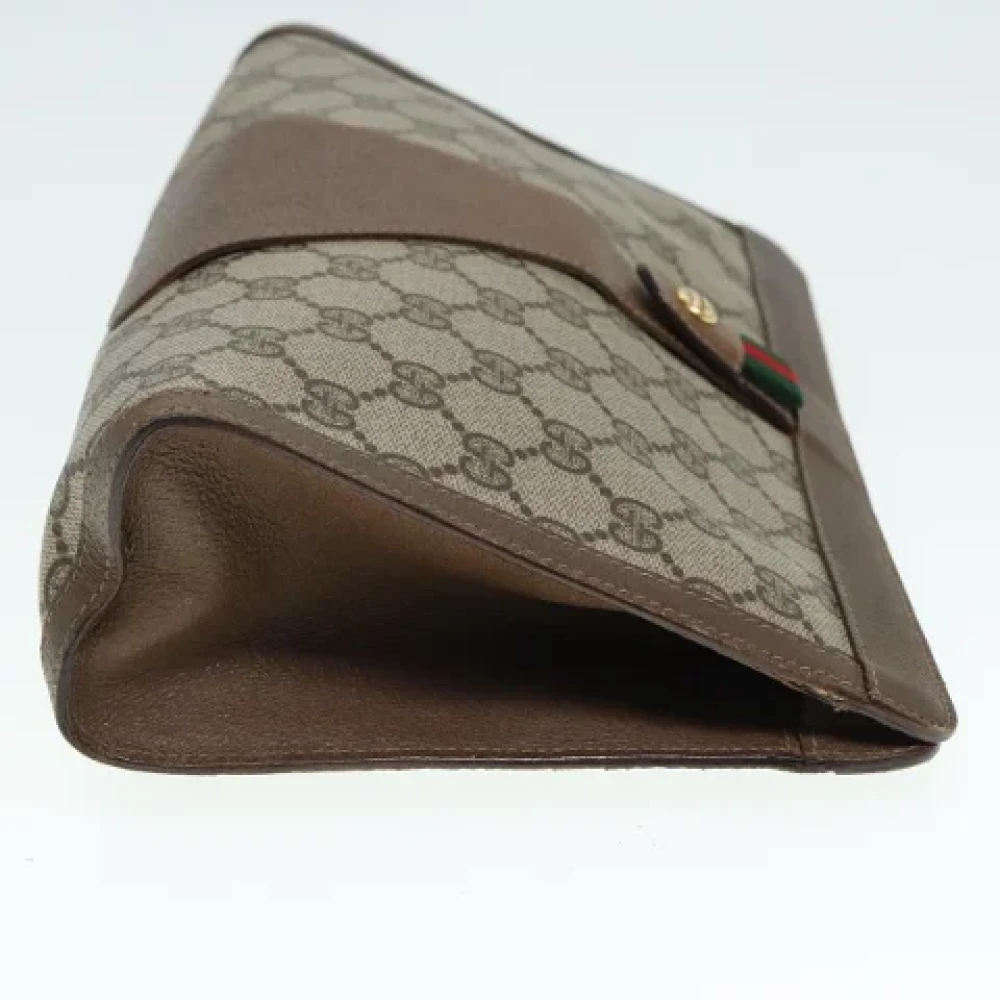 Gucci Vintage Pre-owned Leather clutches Beige Dames