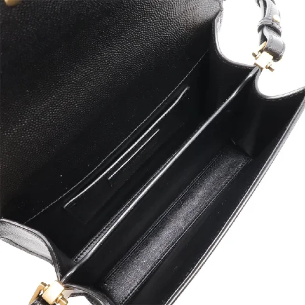 Yves Saint Laurent Vintage Pre-owned Leather handbags Black Dames