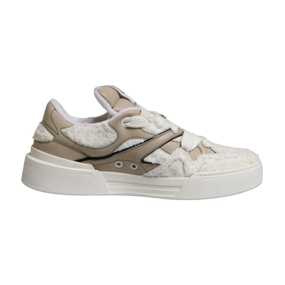 Dolce & Gabbana Mannelijk Multicolor Schoenen Heren, Veelkleurig, 44 Eu, Faux Shearling Low Top Sneakers