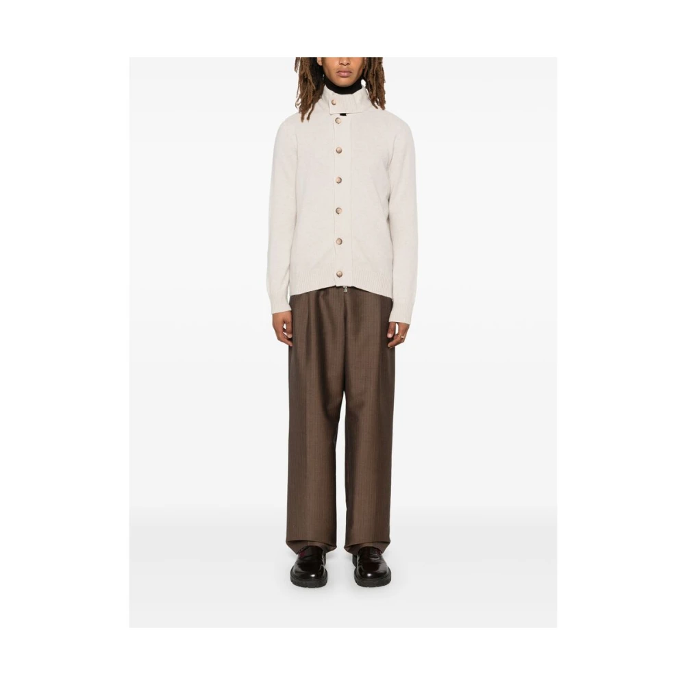 La Fileria Beige Wollen Gebreid Jack Beige Heren