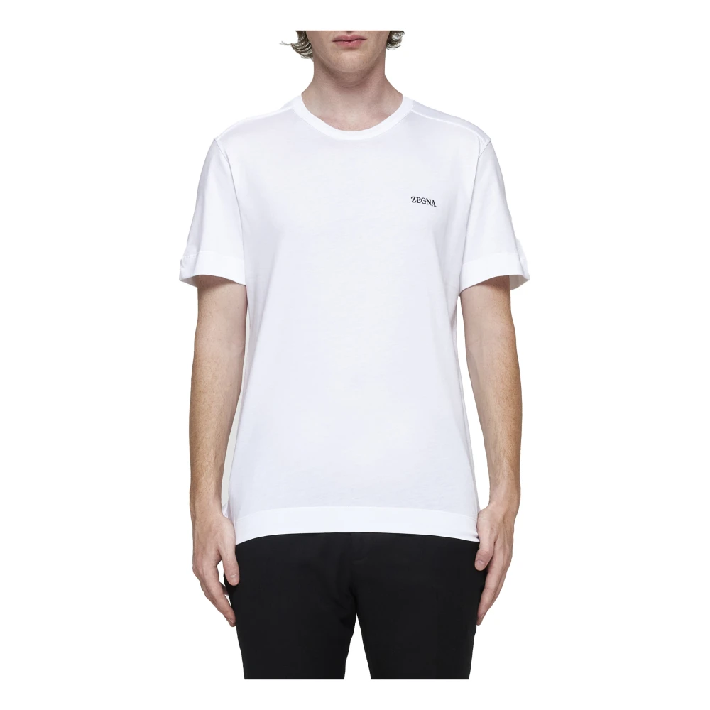 Ermenegildo Zegna Witte Katoenen Crew Neck T-shirt White Heren