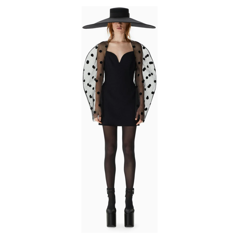 Nina Ricci Zwarte Wol Capeline Hoed Black Dames