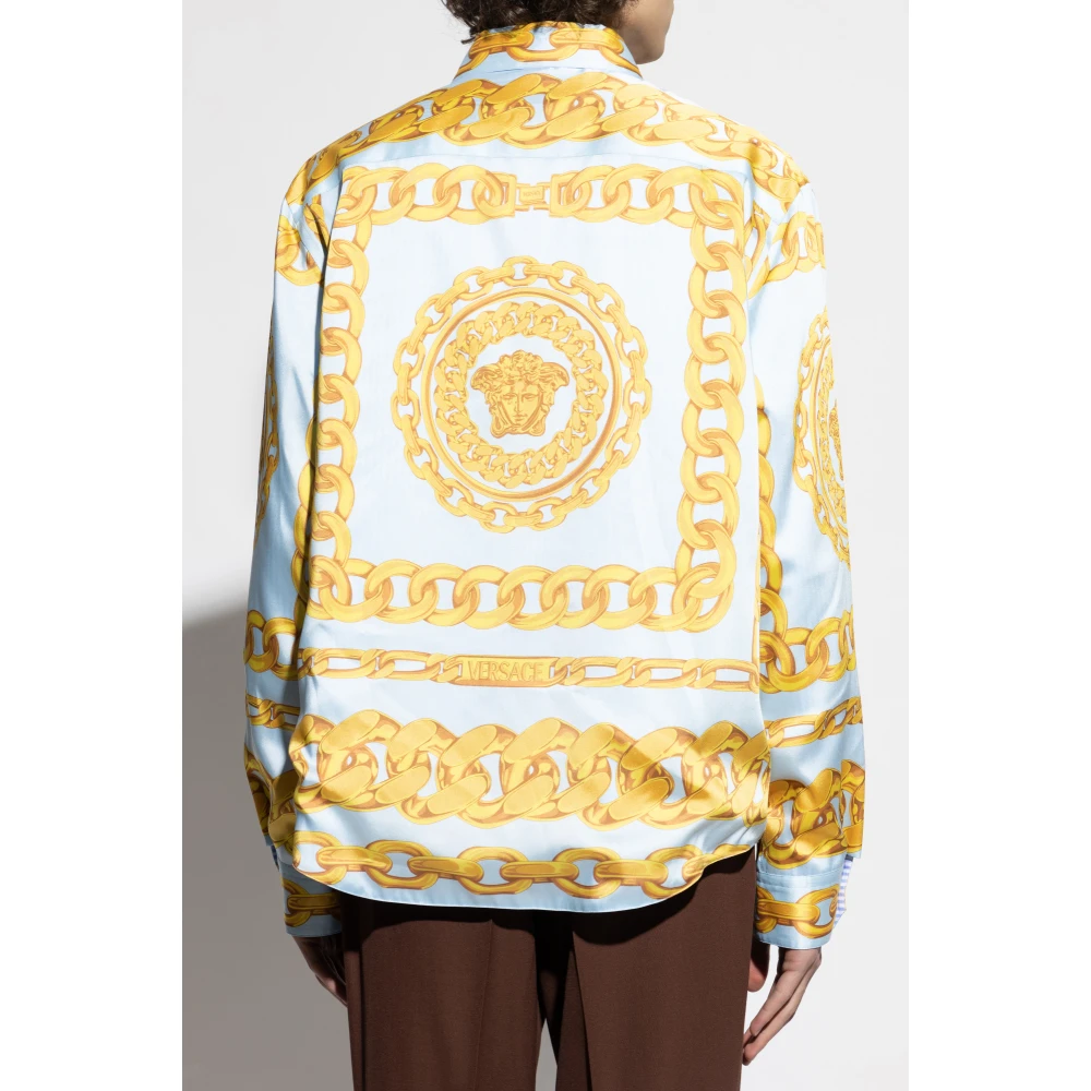 Versace Omkeerbaar overhemd Blue Heren
