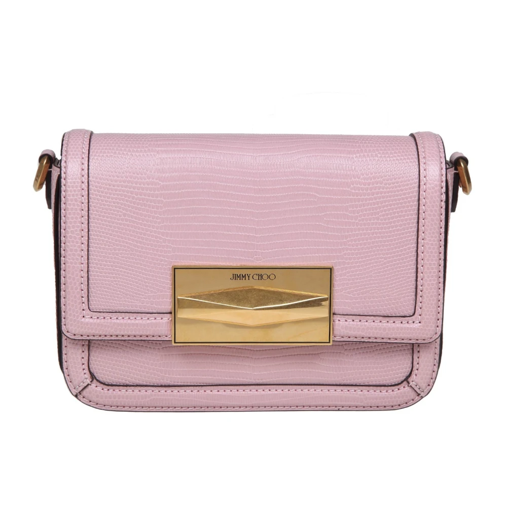 Jimmy Choo Roze Slangeneffect Leren Crossbody Tas Pink Dames