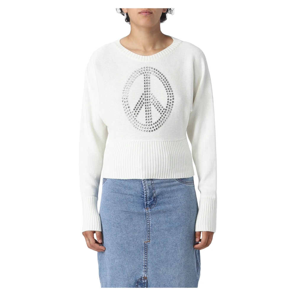 Moschino Women's White Elegant Round-Neck Knitwear
