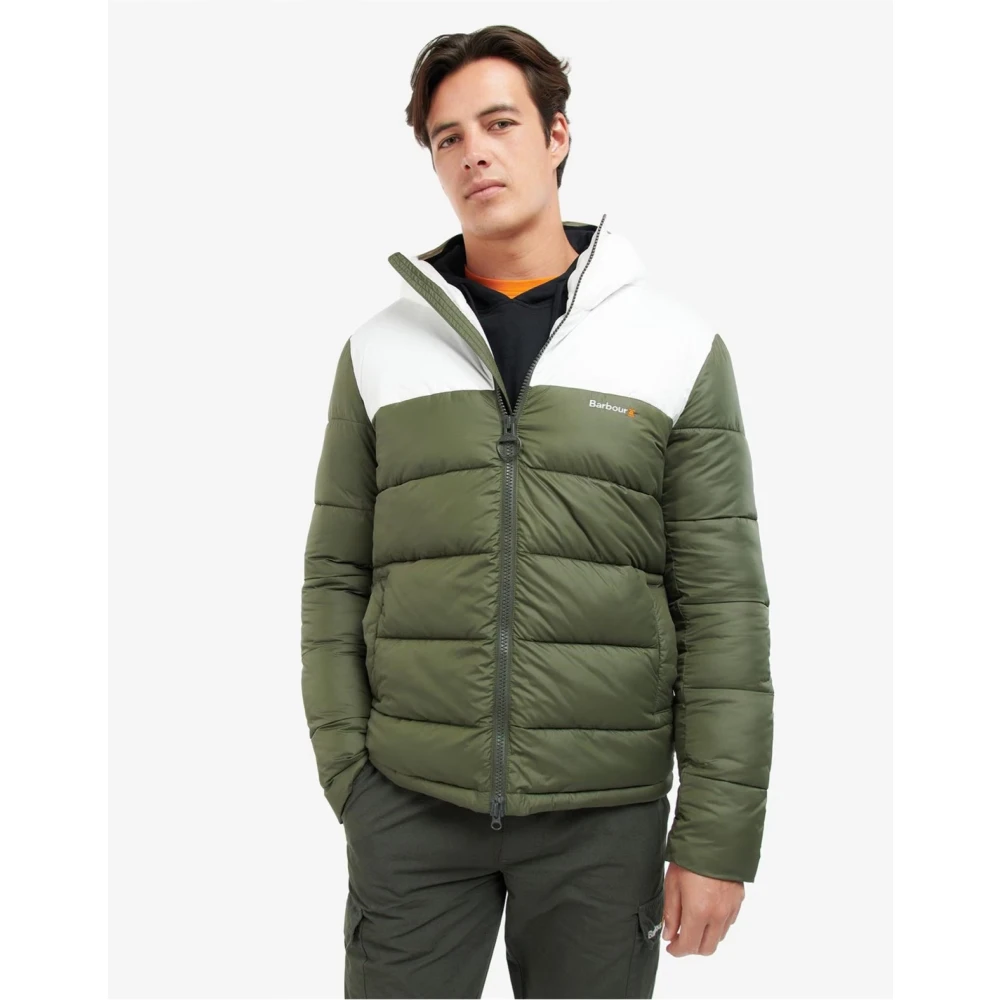 Barbour Bos Gewatteerde Jas Rits Logo Green Heren