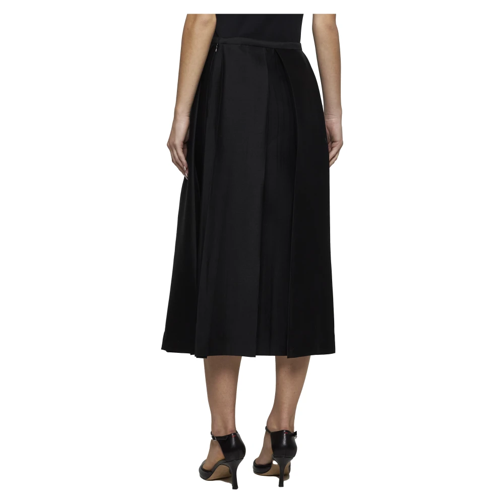TotêMe Wijdvallende Zwarte Rok Twinflower Silhouet Black Dames