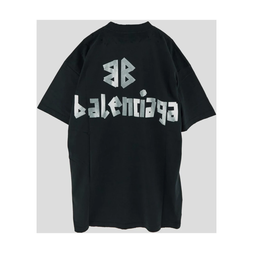 Balenciaga Katoenen Logo Jurk Black Dames