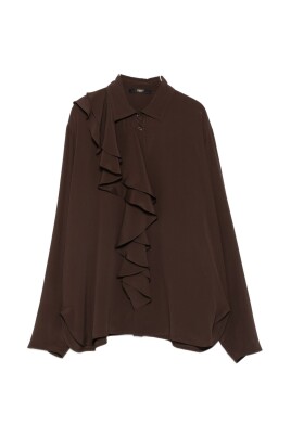 chemise-en-melange-de-soie-marron-aw25
