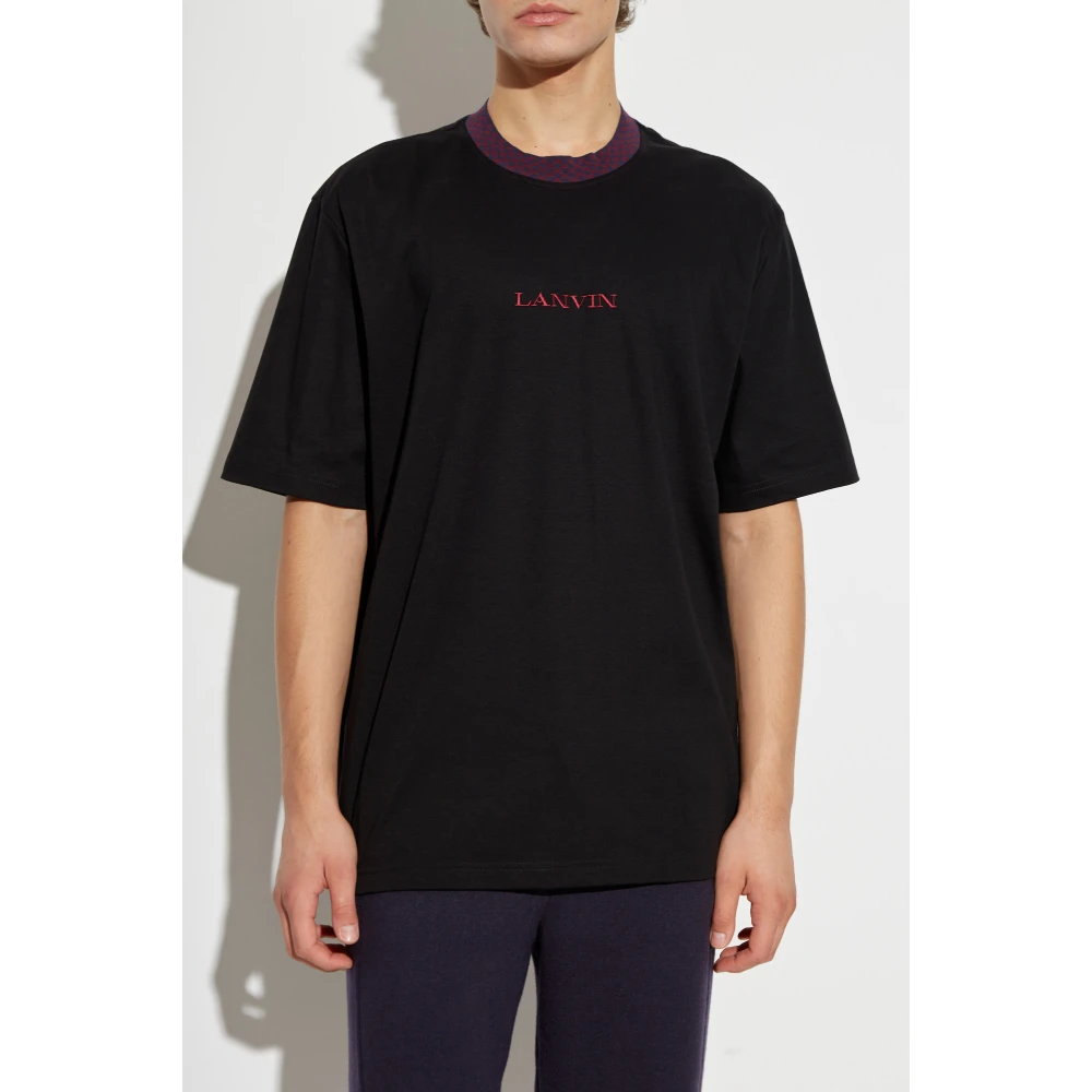 Lanvin T-shirt met logo Black Heren