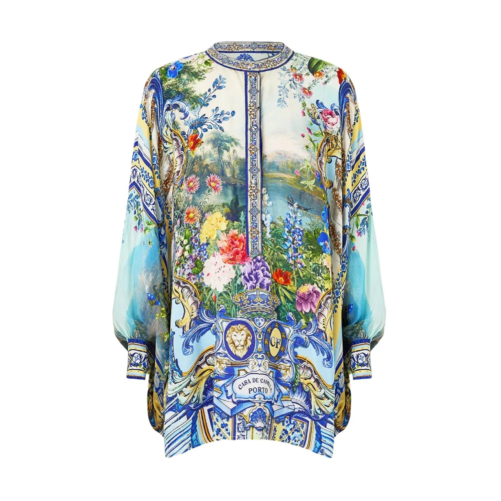 Camilla Zijden Batwing Mouw Blouse Multicolor Dames