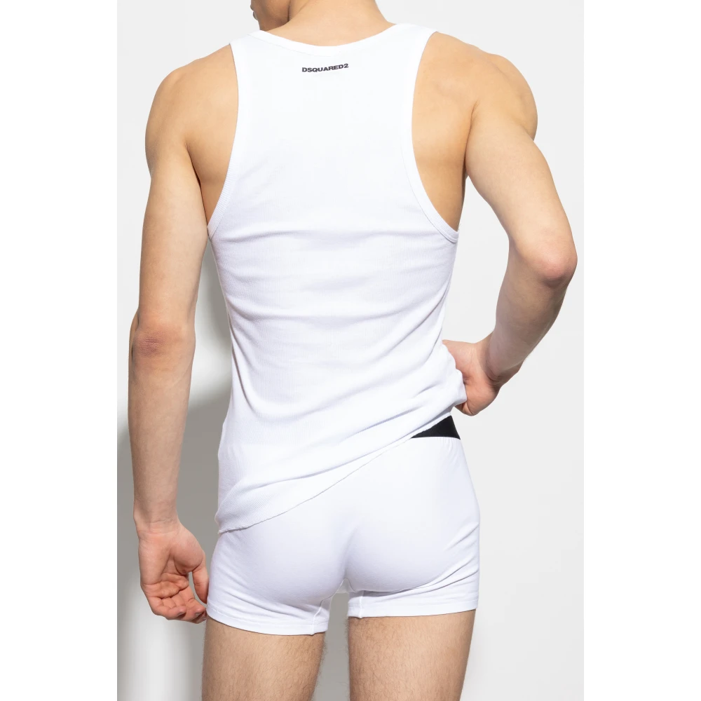Dsquared2 Twee-pack mouwloze t-shirts White Heren