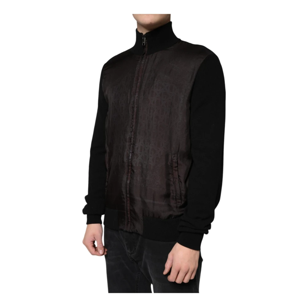 Dolce & Gabbana Kasjmiermix Monogram Bomberjack Black Heren
