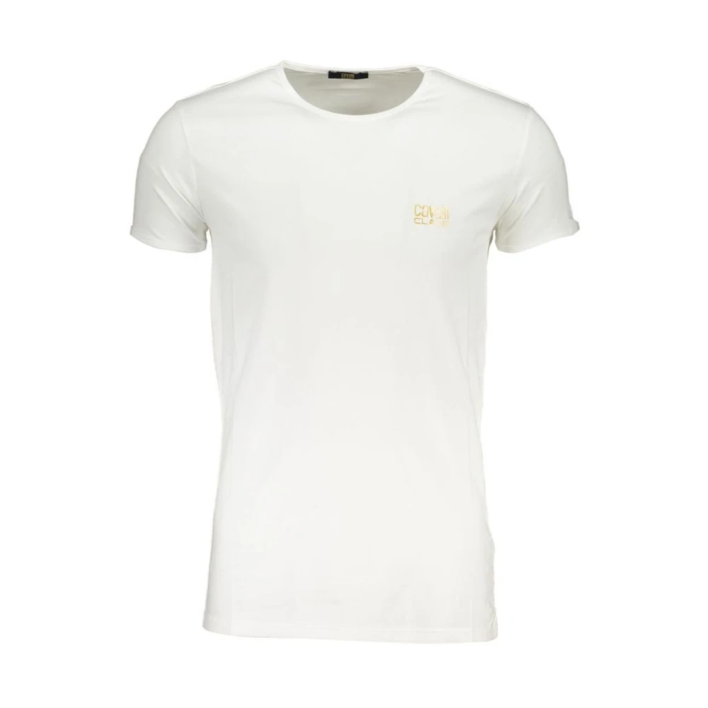 Cavalli Class Men's White T-Shirts, 2XL, Crew Neck T-Shirt With Unique Print