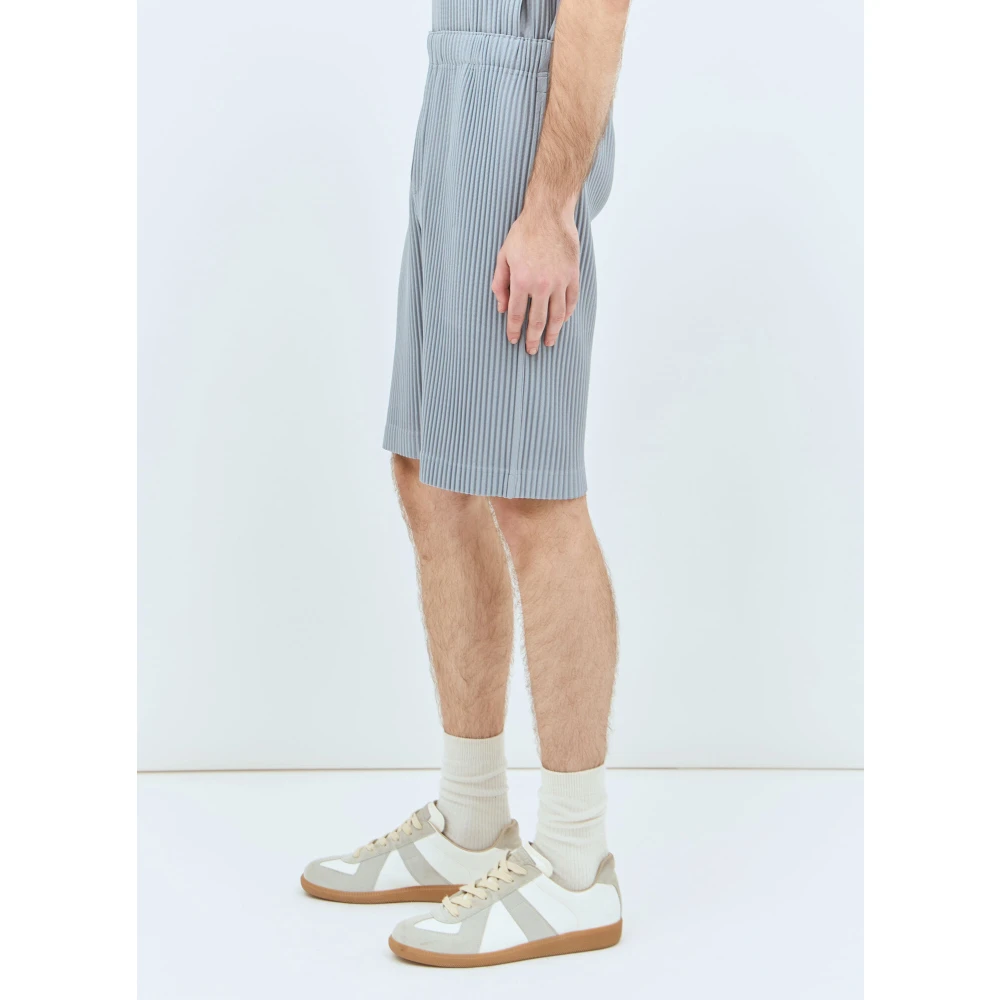 Issey Miyake Wijde Geplooide Shorts Gray Heren