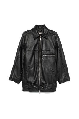 black-zip-front-outerwear-with-belt