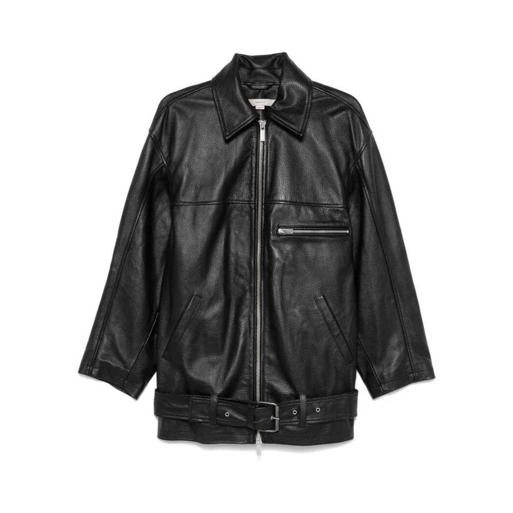 Remain Birger Christensen Zwart rits-front buitenkleding met riem Black Dames