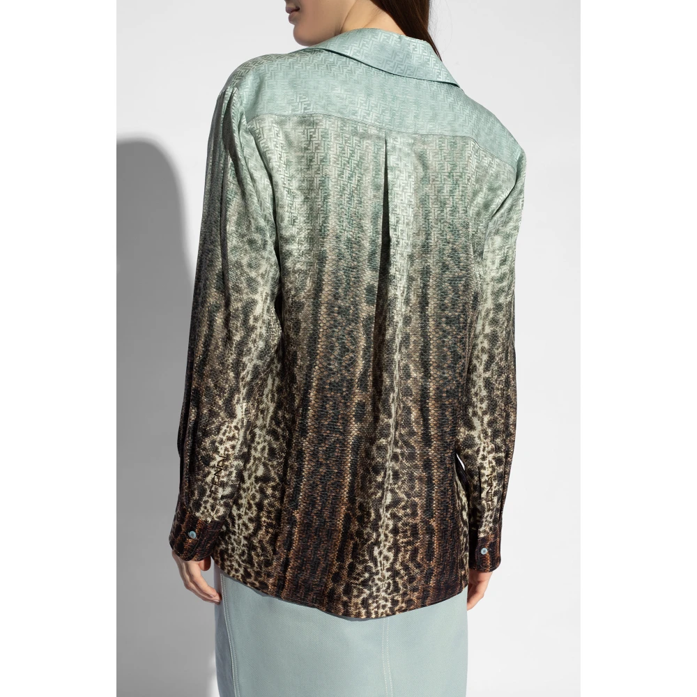 Fendi Zijden shirt met monogram Multicolor Dames