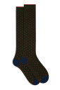 chaussettes-longues-en-coton-vert-pour-hommes-a-pois