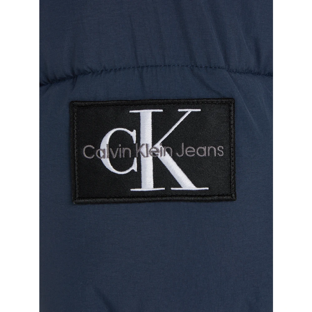 Calvin Klein Grijze Essential Hooded Jas Blue Heren