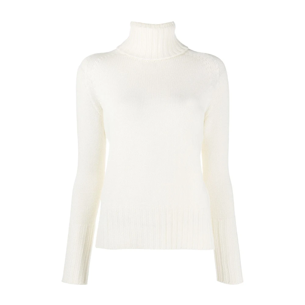 Drumohr Merino Roll Neck Sweater Wit Beige Dames