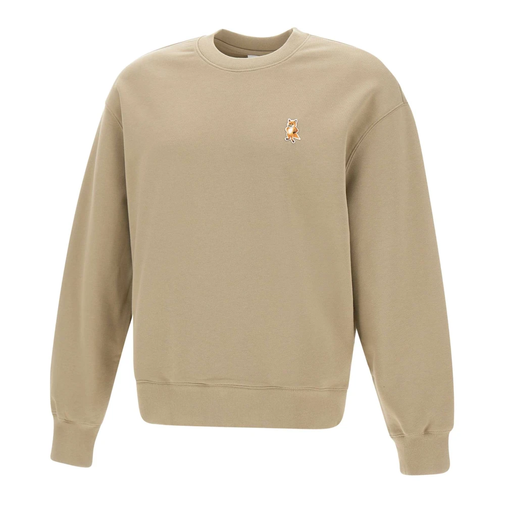 Maison Kitsuné Men's Beige Sweatshirts, Xs, Dressed Fox Comfort Sweatshirt