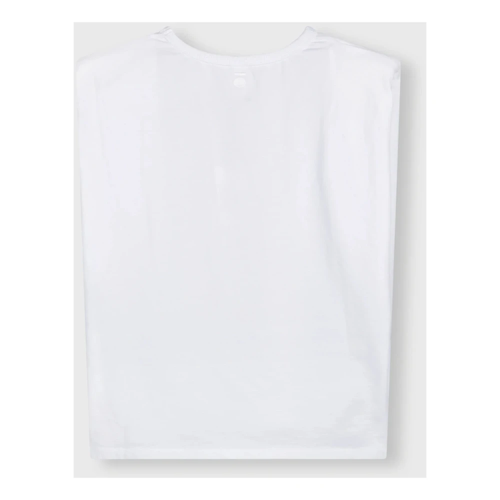 10Days Gewatteerd Mouwloos T-shirt met Schoudervullingen White Dames