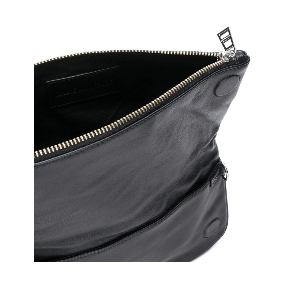 Zadig & Voltaire Rock Grained Clutch in Zwart Black Dames