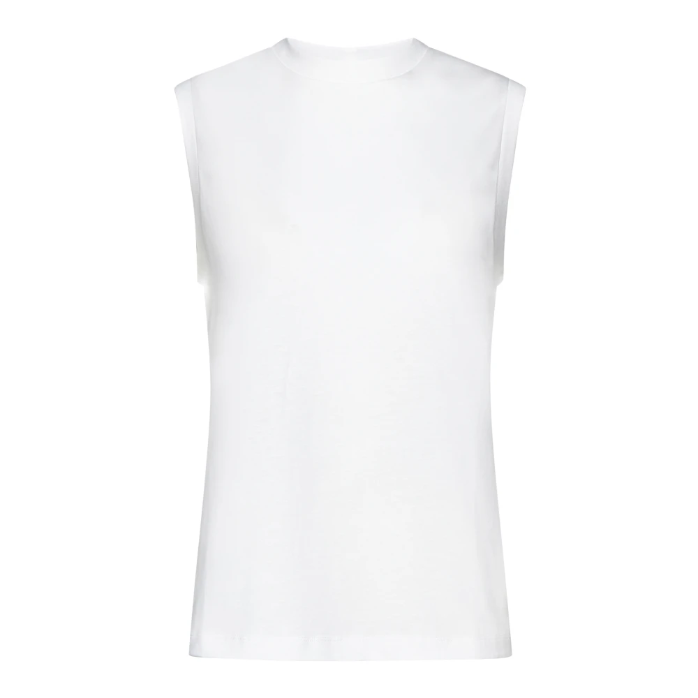 TotêMe Beige Mouwloze Top Met Ronde Hals White Dames