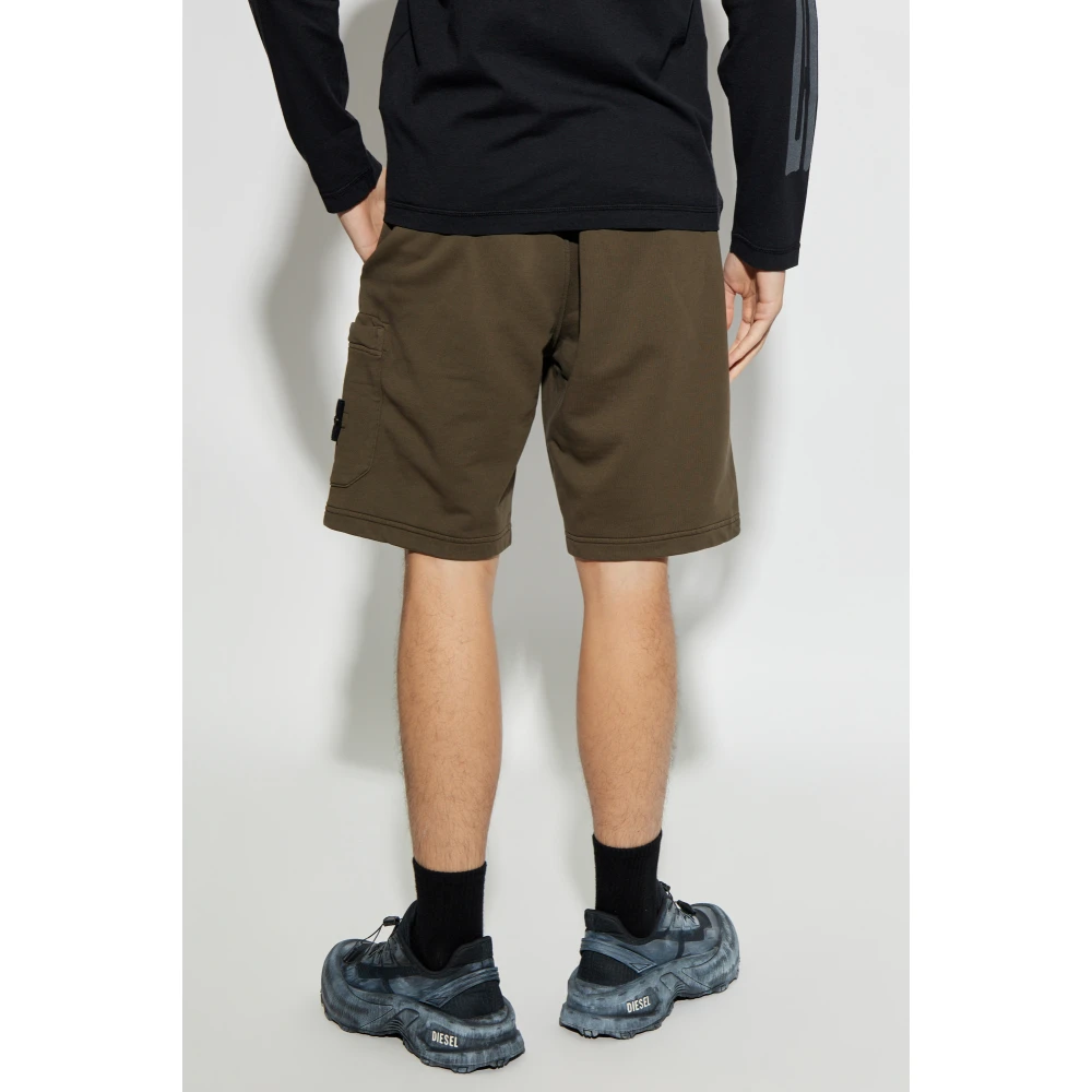 Stone Island Logo shorts Brown Heren