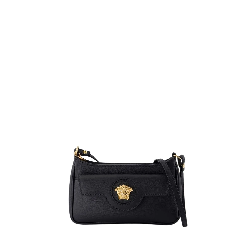 Versace Svart läder Crossbody Mini Väska Black, Dam