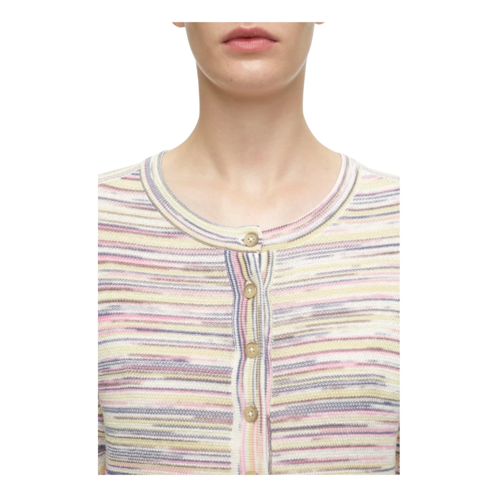 closed Fijngebreid shirt van biologisch katoen met piqué textuur Multicolor Dames