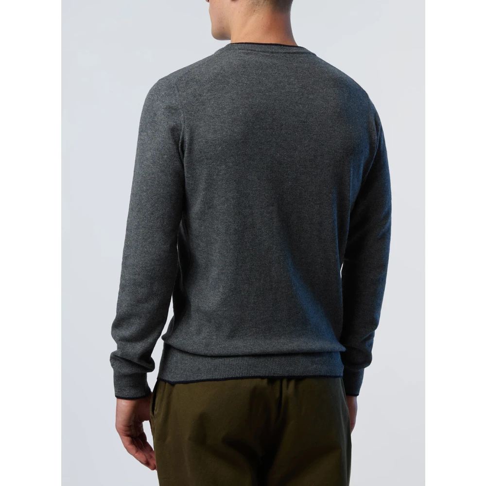North Sails Grijze Crewneck Sweater met Contrast Trim Gray Heren