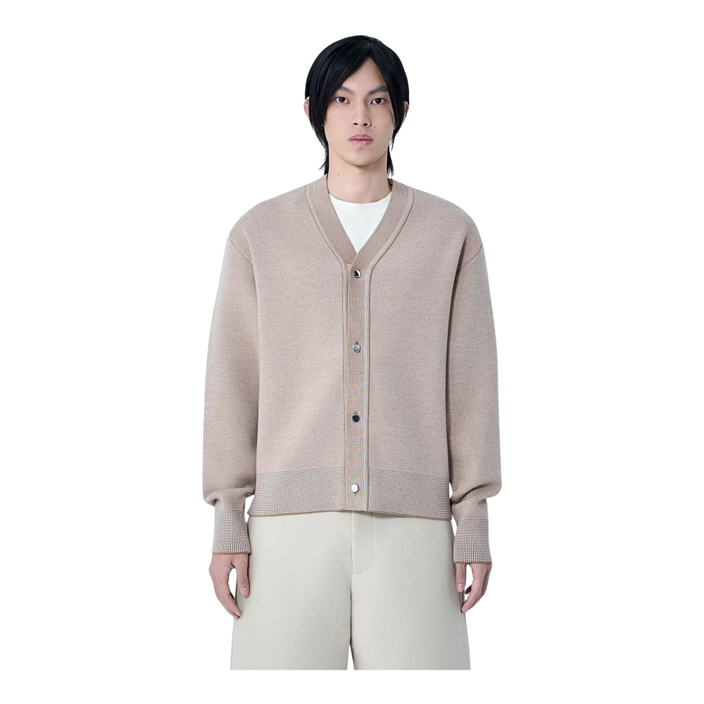 Jacquemus Men's Beige Cardigans, M, Le Cardigan Doppio