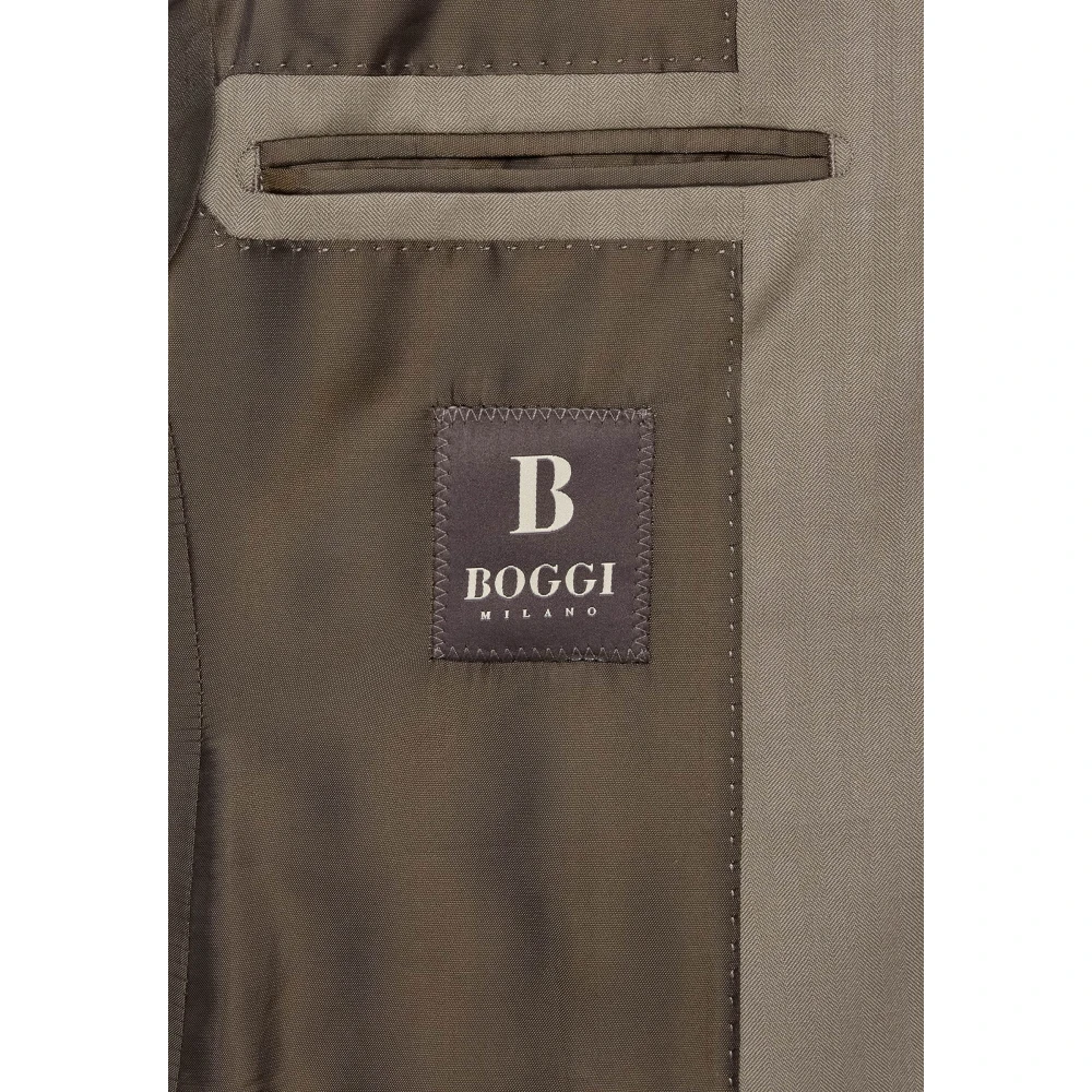 Boggi Milano Herenkostuum in keper van zuivere wol Beige Heren