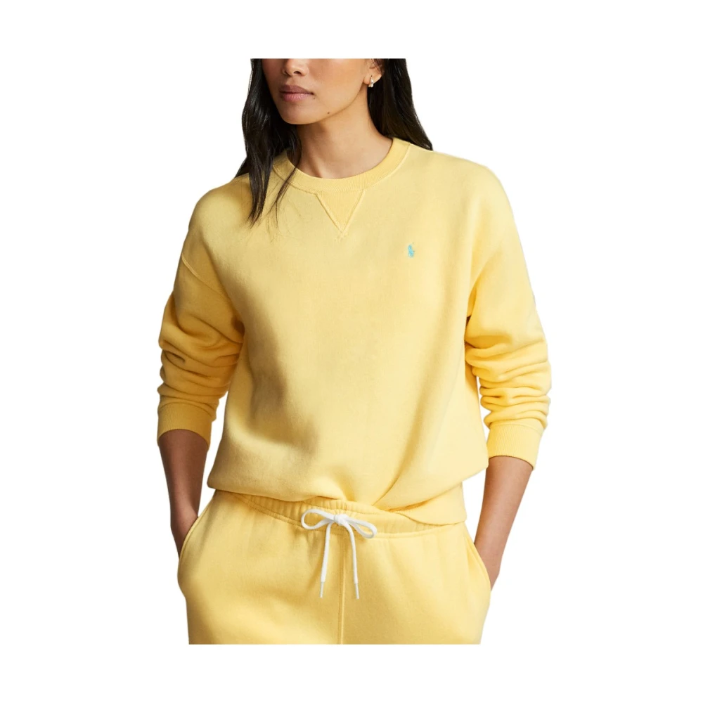 Ralph Lauren Gele Polo Sweatshirt met Blauw Paardenlogo Yellow Dames